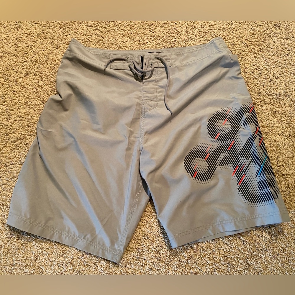 Oakley Men's Gray Board Shorts with Graphic